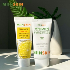 Combo Kem dưỡng trắng nâng tone + sữa rửa mặt chiết xuất chanh Miinskin