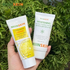 Combo Kem dưỡng trắng nâng tone + sữa rửa mặt chiết xuất chanh Miinskin