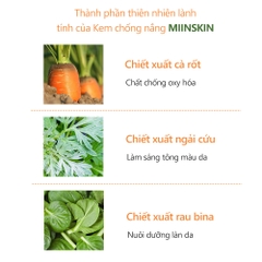 Combo 3 sản phẩm dưỡng trắng Miinskin (Kem chống nắng + kem dưỡng trắng + serum)
