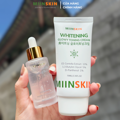 Combo dưỡng trắng da Serum Miinskin 5% Niacinamide + Kem dưỡng trắng nâng tone 70ml