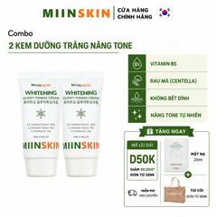 Combo 2 Kem Dưỡng Da Nâng Tone Và Ngừa Nếp Nhăn Miinskin - Miinskin Whitening Glowy Toning Cream