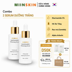 Combo 2 tinh chất dưỡng trắng Miinskin 5% Niacinamide – Serum Hàn Quốc giảm thâm, làm sáng đều màu da