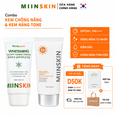 Combo kem chống nắng 70ml và kem dưỡng nâng tone 70ml Miinskin