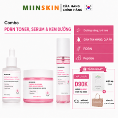 Combo 3 sản phẩm PDRN Hoa anh đào MIINSKIN (Toner xịt khoáng + Serum + Kem dưỡng)