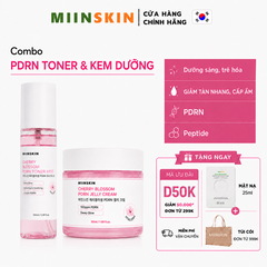 Combo toner dạng xịt khoáng và kem dạng thạch PDRN Hoa anh đào MIINSKIN
