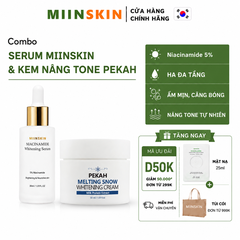 Combo dưỡng trắng da Serum Miinskin 5% Niacinamide + Kem dưỡng trắng nâng tone Pekah 70ml