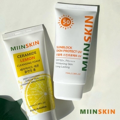 Combo sữa rửa mặt chiết xuất chanh + kem chống nắng vật lý Miinskin