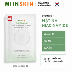 Combo 5 Mặt nạ tencel cấp ẩm, sáng da - Miinskin Niacinamide Whitening Tencel Mask