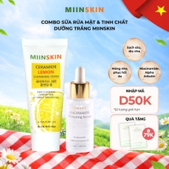 Combo serum dưỡng trắng Miinskin 5% Niacinamide + sữa rửa mặt chiết xuất chanh