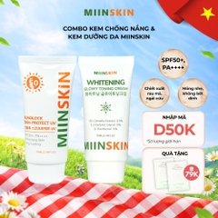 Combo kem chống nắng 70ml và kem dưỡng nâng tone 70ml Miinskin