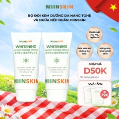 Combo 2 Kem Dưỡng Da Nâng Tone Và Ngừa Nếp Nhăn Miinskin - Miinskin Whitening Glowy Toning Cream