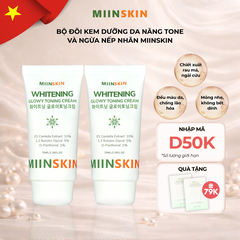Combo 2 Kem Dưỡng Da Nâng Tone Và Ngừa Nếp Nhăn Miinskin - Miinskin Whitening Glowy Toning Cream