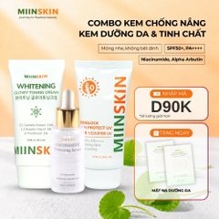 Combo 3 sản phẩm dưỡng trắng Miinskin (Kem chống nắng + kem dưỡng trắng + serum)