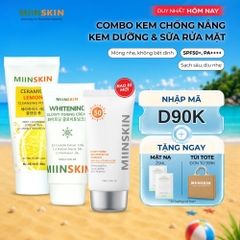 Combo 3 sữa rửa mặt chanh + kem chống nắng + kem dưỡng trắng 70ML Miinskin
