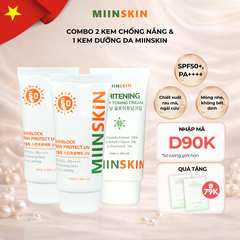 Combo 2 kem chống nắng vật lý 70ml và 1 kem dưỡng nâng tone 70ml Miinskin