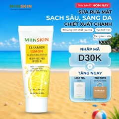 Sữa rửa mặt sáng da chiết xuất chanh Miinskin - Miinskin Ceramide Lemon Cleansing Foam