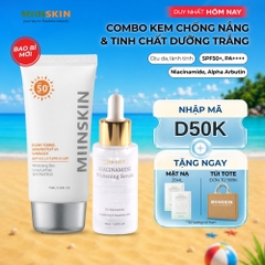 Combo serum dưỡng trắng 5% Niacinamide + kem chống nắng vật lý Miinskin