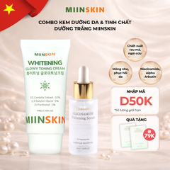 Combo dưỡng trắng da Serum Miinskin 5% Niacinamide + Kem dưỡng trắng nâng tone 70ml