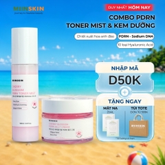 Combo toner dạng xịt khoáng và kem dạng thạch PDRN Hoa anh đào MIINSKIN