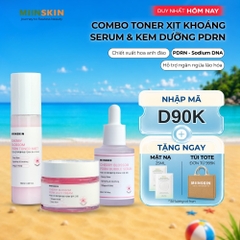 Combo 3 sản phẩm PDRN Hoa anh đào MIINSKIN (Toner xịt khoáng + Serum + Kem dưỡng)