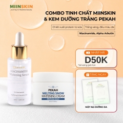 Combo dưỡng trắng da Serum Miinskin 5% Niacinamide + Kem dưỡng trắng nâng tone Pekah 70ml