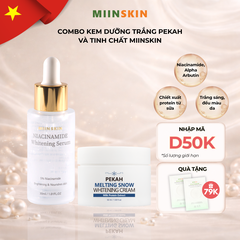 Combo dưỡng trắng da Serum Miinskin 5% Niacinamide + Kem dưỡng trắng nâng tone Pekah 70ml