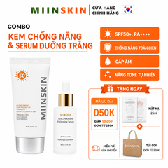 Combo serum dưỡng trắng 5% Niacinamide + kem chống nắng vật lý Miinskin