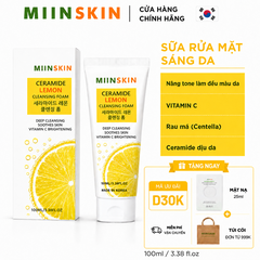 Sữa rửa mặt sáng da chiết xuất chanh Miinskin - Miinskin Ceramide Lemon Cleansing Foam
