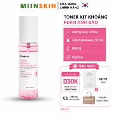 Toner Miinskin dạng xịt khoáng PDRN Hoa anh đào