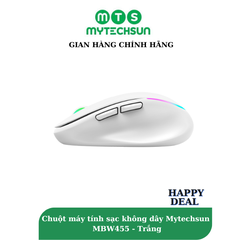 Chuột máy tính sạc không dây Mytechsun MBW455 - Trắng