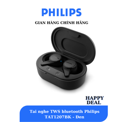 Tai Nghe Bluetooth True Wireless Philips TAT1207BK- Màu đen