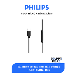 Tai Nghe Nhét Tai Có Dây Philips TAE2146BK, Màu đen