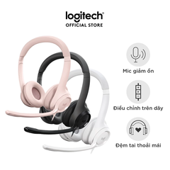 [Chính Hãng] Tai nghe có dây Logitech H390 Màu trắng- Mic giảm ồn, quai đeo, chụp tai có đệm, kết nối USB-A-BH 1 năm