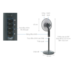 Quạt đứng KDK, màu đen P41U(BK)