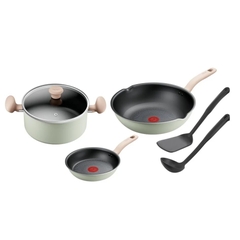 Bộ 5 món nồi chảo Tefal So matcha 20cm, chảo sâu 28cm, nồi 24, xẻng, muôi | B/H Chính Hãng 2 năm