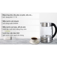 Bình đun siêu tốc Tefal KI772D38 - thủy tinh - 2400W, 1.7L