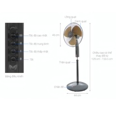 Quạt đứng KDK, màu vàng P40U(GD)