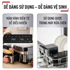 NỒI CHIÊN KHÔNG DẦU 2 NGĂN TEFAL 2 IN 1 EY905D10 - 8.3L - ĐIỆN TỬ