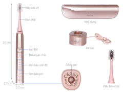 Bàn chải điện làm trắng răng Halio Sonic Whitening Toothbrush Rose Gold