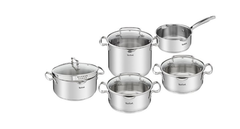 Bộ 5 nồi Inox cao cấp Tefal Duetto Plus, quánh 16cm/nồi 18cm/nồi 20/nồi 22cm/nồi 24cm