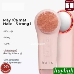 Máy rửa mặt Massage tích hợp liệu pháp ánh sáng và nhiệt Halio Multi-Task Cleansing & Massaging Device With Red Blue Light Therapy 5 in 1 - Peach Fuzz