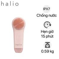 Máy rửa mặt Massage tích hợp liệu pháp ánh sáng và nhiệt Halio Multi-Task Cleansing & Massaging Device With Red Blue Light Therapy 5 in 1 - Peach Fuzz
