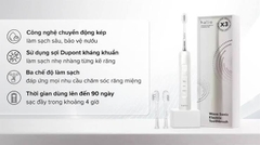 Bàn chải điện tích hợp công nghệ chuyển động kép Halio Wave Sonic Electric Toothbrush - Cloud White