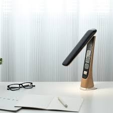 Đèn bàn LED, dùng pin sạc, màu vân gỗ, nhãn hiệu WILIT, model U30, hàng mới 100%