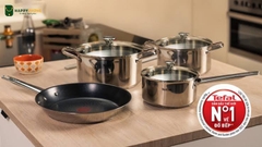 Bộ nồi chảo Inox cao cấp Cook Eat B922S784 (16, 20, 24, 28cm)