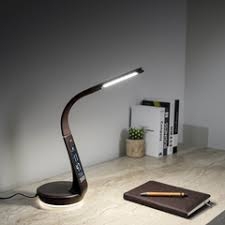 Đèn bàn học chống cận LED, nhãn hiệu WILIT, model U8Q10, màu giả da nâu, hàng mới 100%