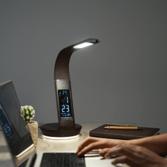 Đèn bàn học chống cận LED, nhãn hiệu WILIT, model U8Q10, màu giả da nâu, hàng mới 100%