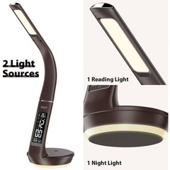 Đèn bàn học chống cận LED, nhãn hiệu WILIT, model U8Q10, màu giả da nâu, hàng mới 100%
