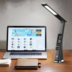 Đèn bàn cảm ứng thông minh LED, dùng pin sạc, model U11, màu giả da đen, hàng mới 100%
