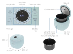 Nồi cơm điện tử Mini Tefal POP RK5354Y0, màu xanh
